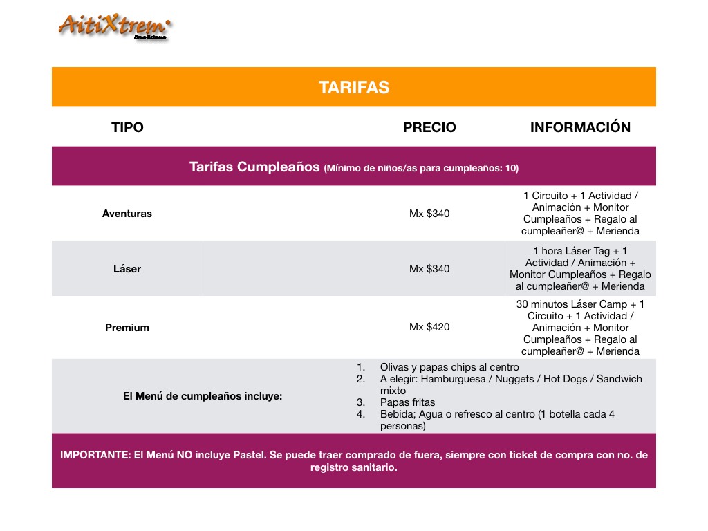 tarifas AitiXtrem.03